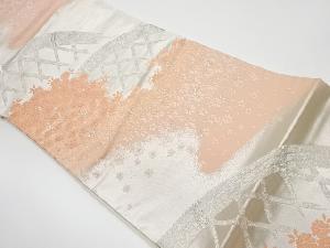 リサイクル　蛇籠に菊模様織出し袋帯